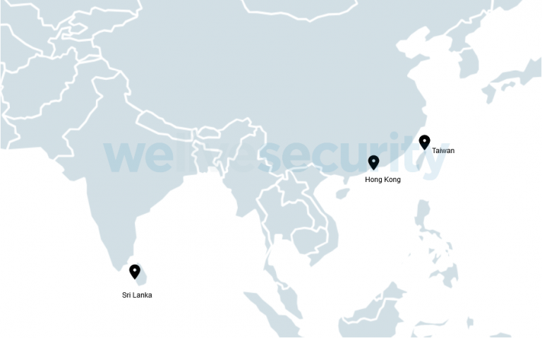 Mapa con la ubicación de las víctimas identificadas por el operativo “NightScout”.  Foto: ESET.
