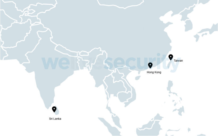 Map with the location of the victims identified by the “NightScout” operation. Photo: ESET.