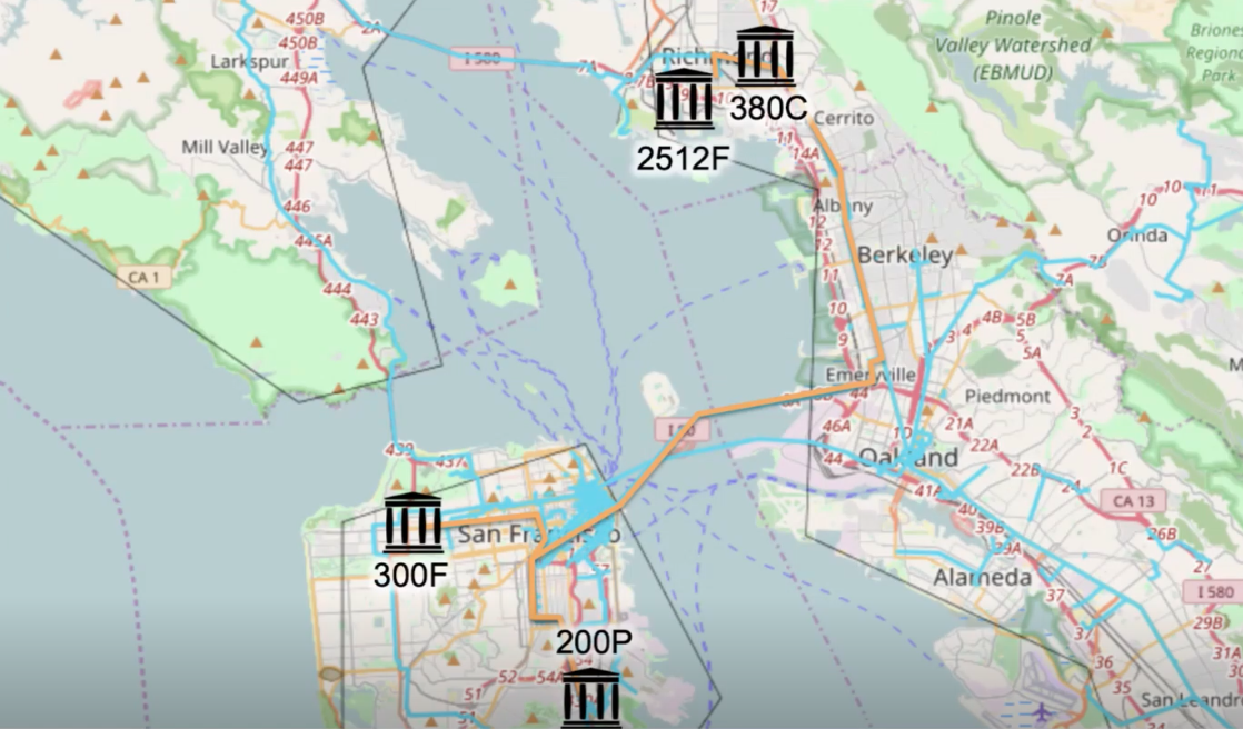 Map with the location of 4 Internet Archive data centers. Photo: Internet Archive.