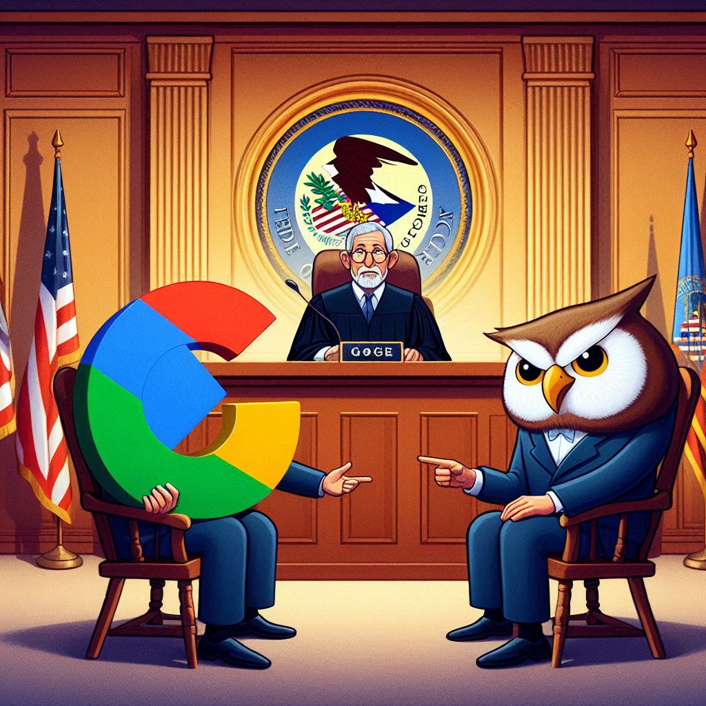 Google and the Department of Justice in the courtroom, Google e o Departamento de Justiça no tribunal